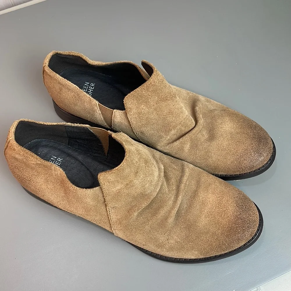 EILEEN FISHER ALE SS CHESTNUT SUEDE ANKLE BOOTS 9.5